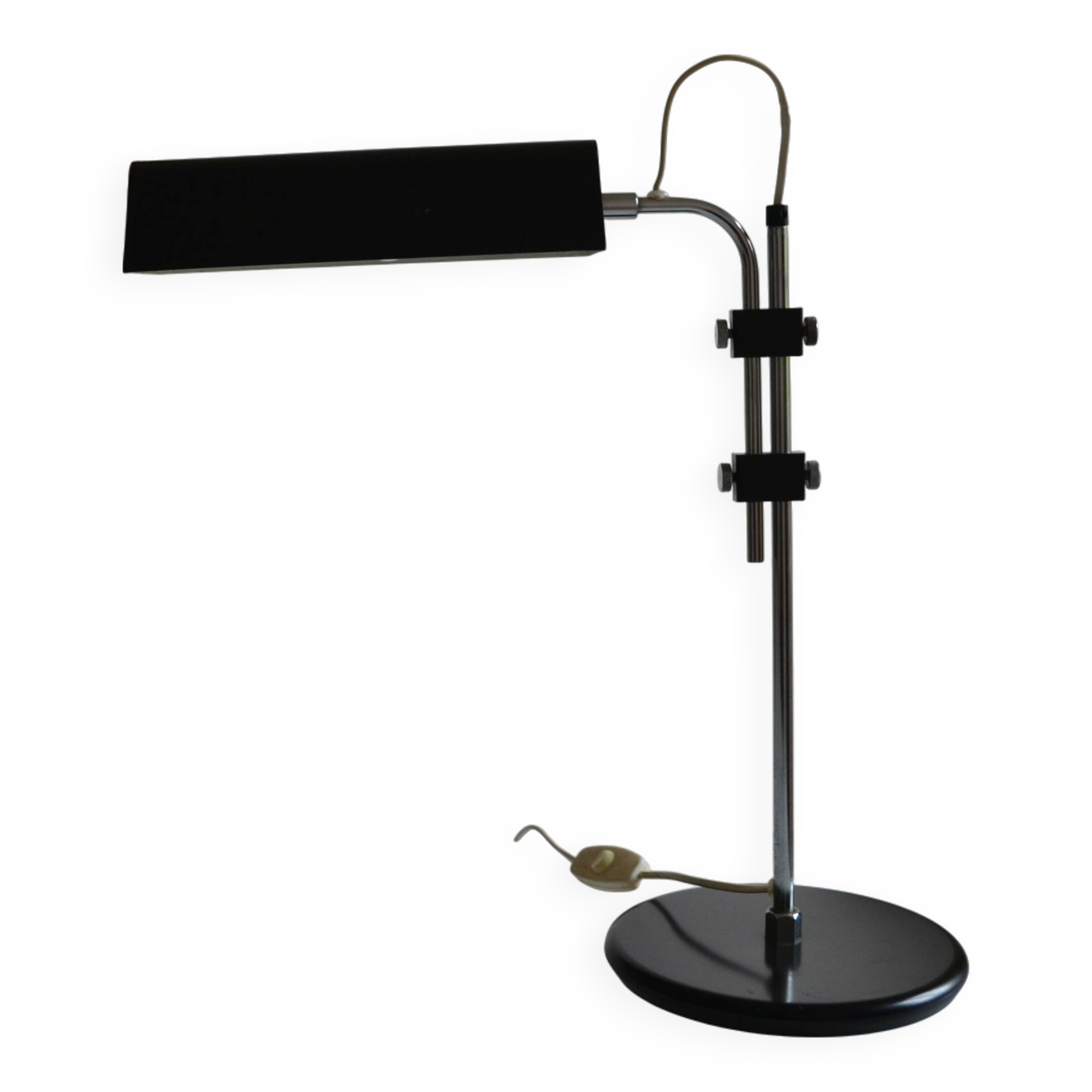 Vintage black modernist table lamp 50 1950 Bauhaus