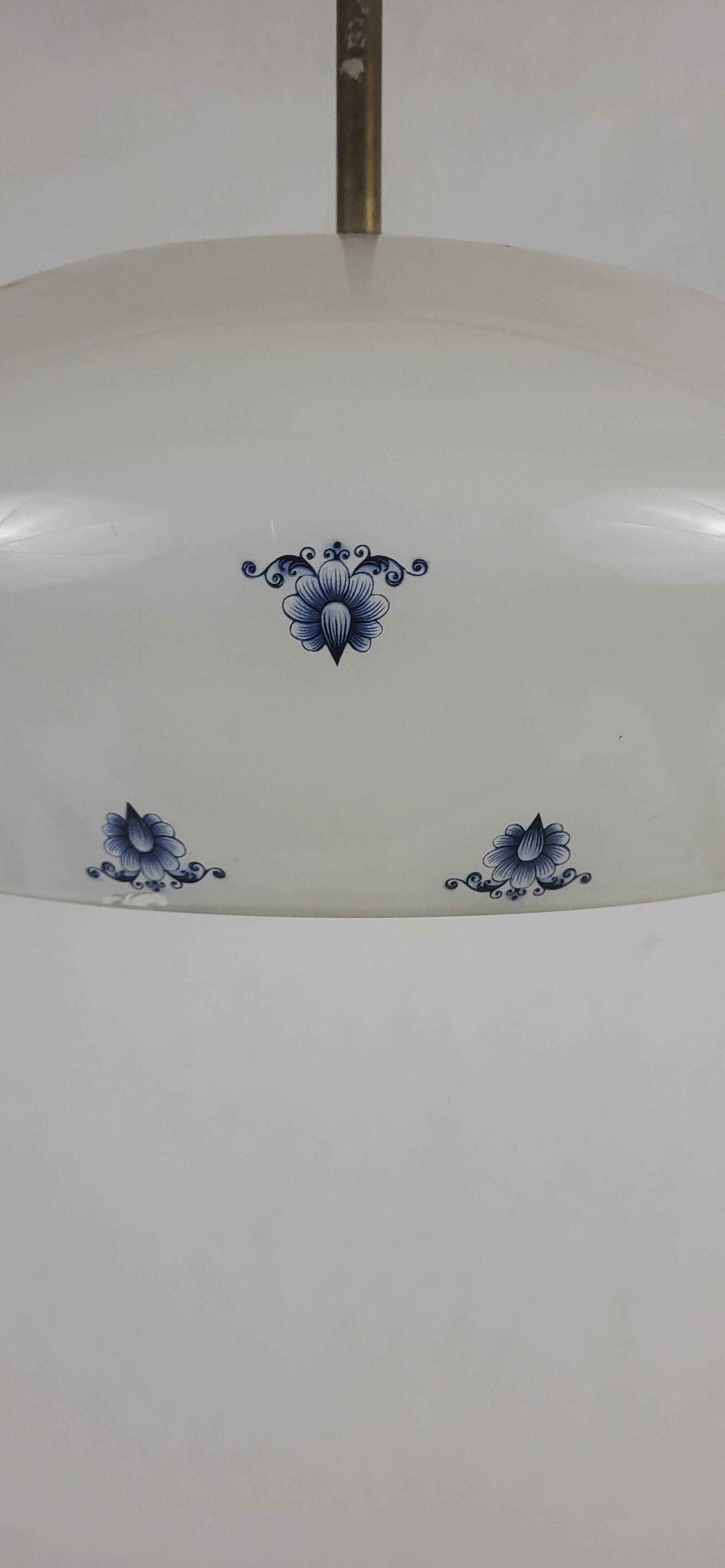 Opaline glass pendant light