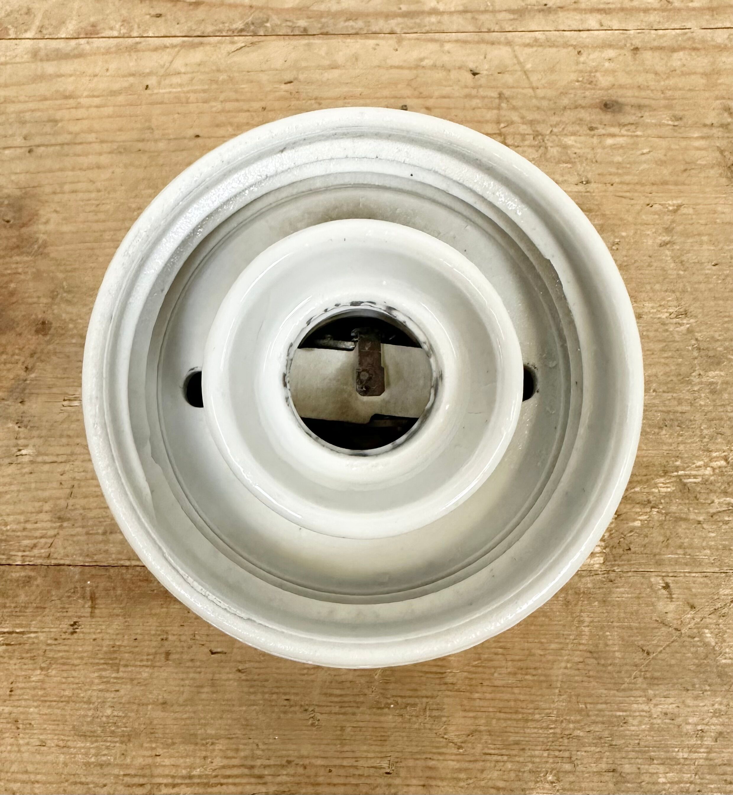 Vintage White Porcelain Wall Light, 1970s