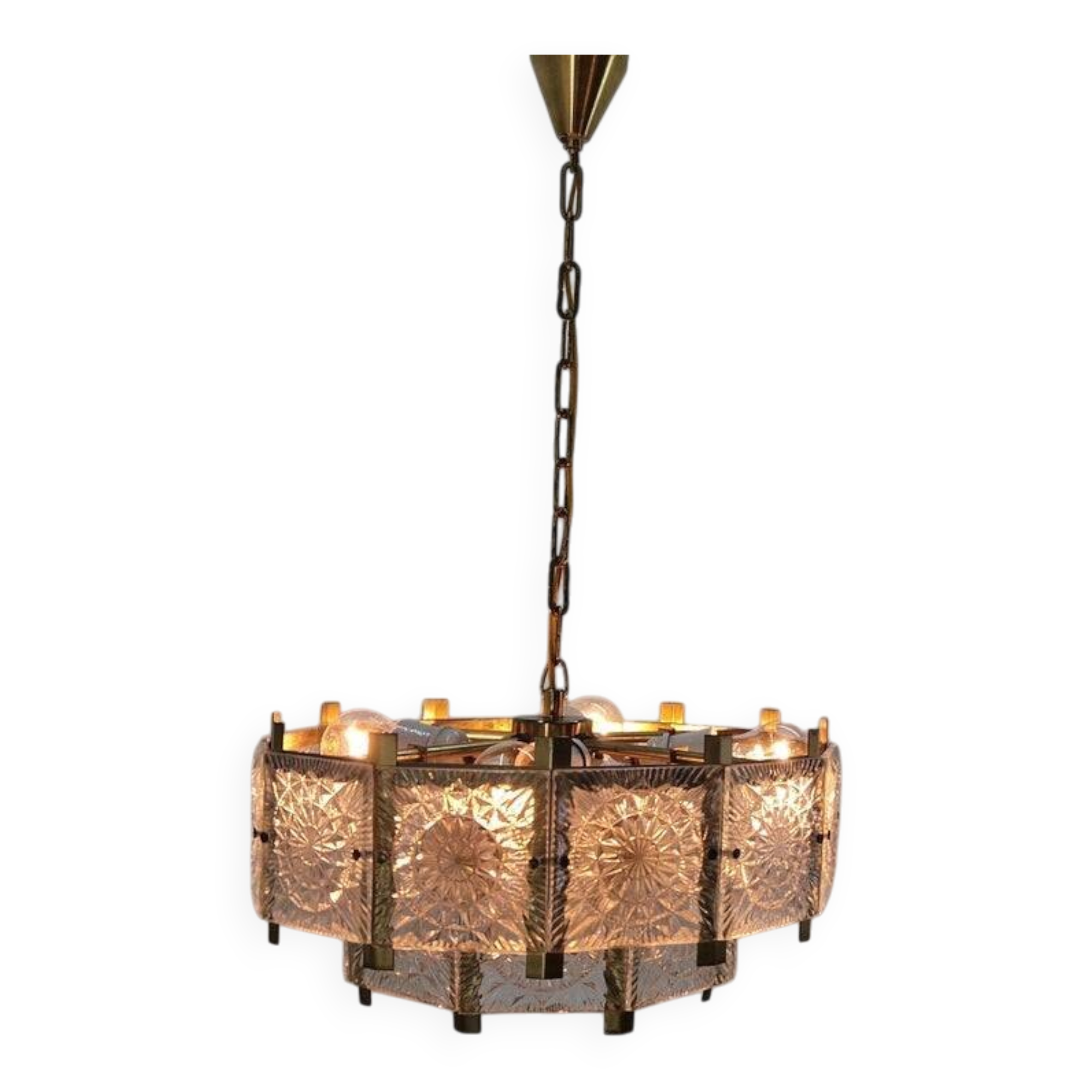 Midcentury Chandelier designed by Jaroslav Bejvl, Kamenicky Senov, 1970s