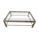 Vintage table basse chrome et laiton dore