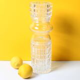 Tall and Solid Clear Crystal Glass Vase / Florence / Italy / 1960s