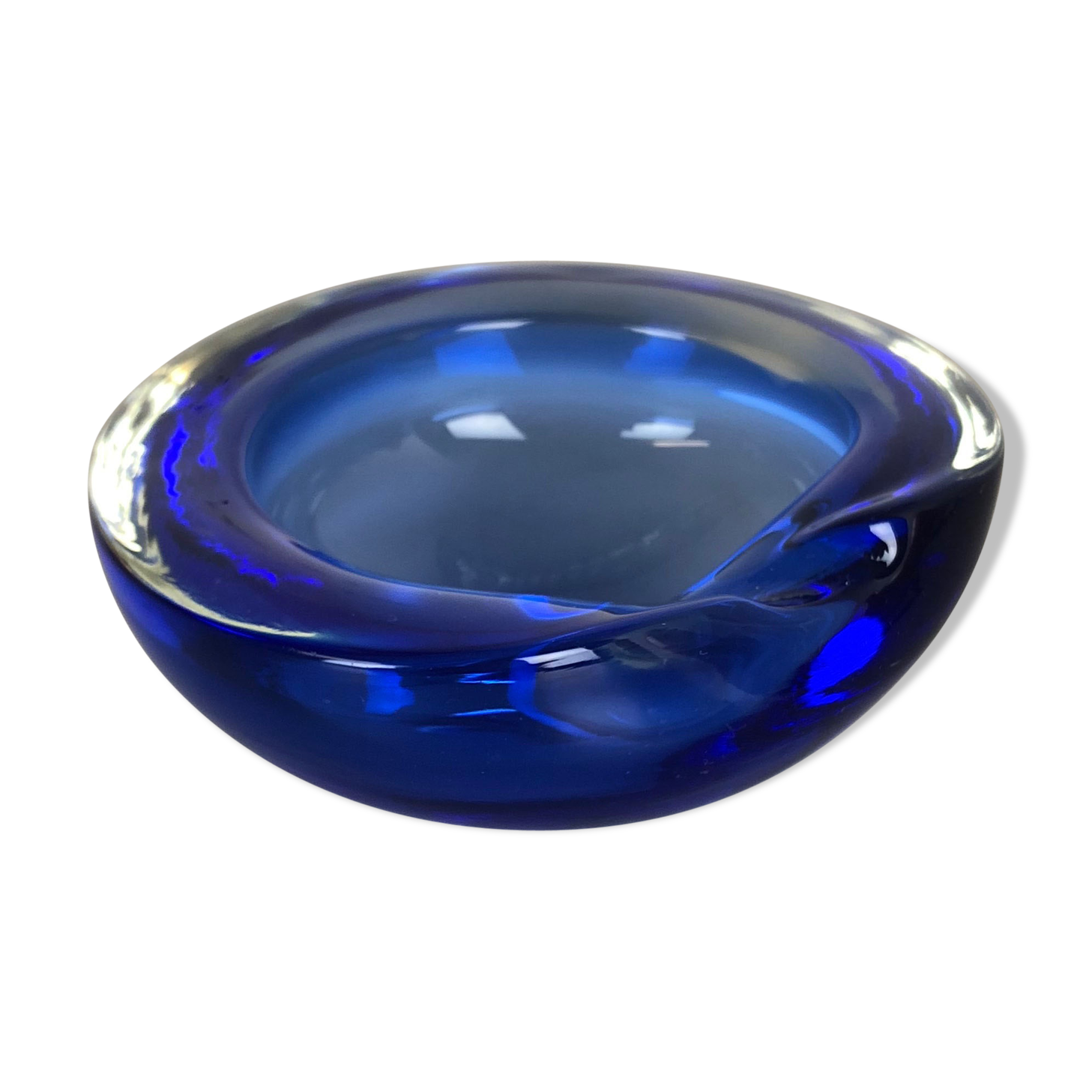 Blue Murano glass ashtray Murano, Italy, 1970s