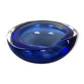 Cendrier en verre bleu de Murano, Italie, années 1970