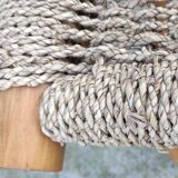 Pair of brutalist seagrass stools/20th century design/sofa end