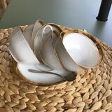 Fine porcelain Limoges enamel Viezon A.B 6 cups and under cups