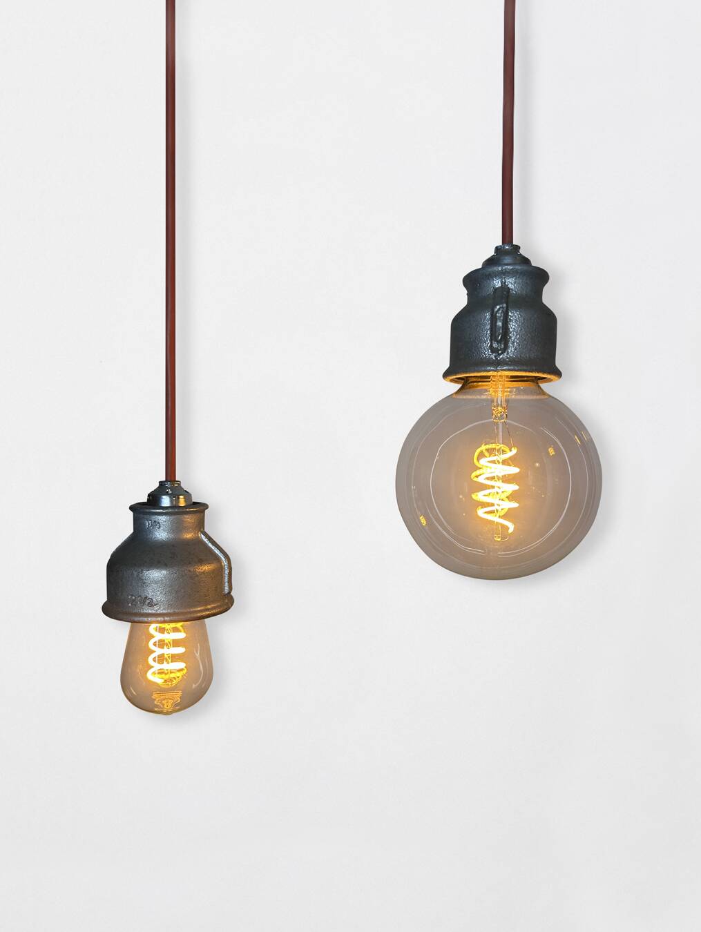 Pair of industrial pendant lights