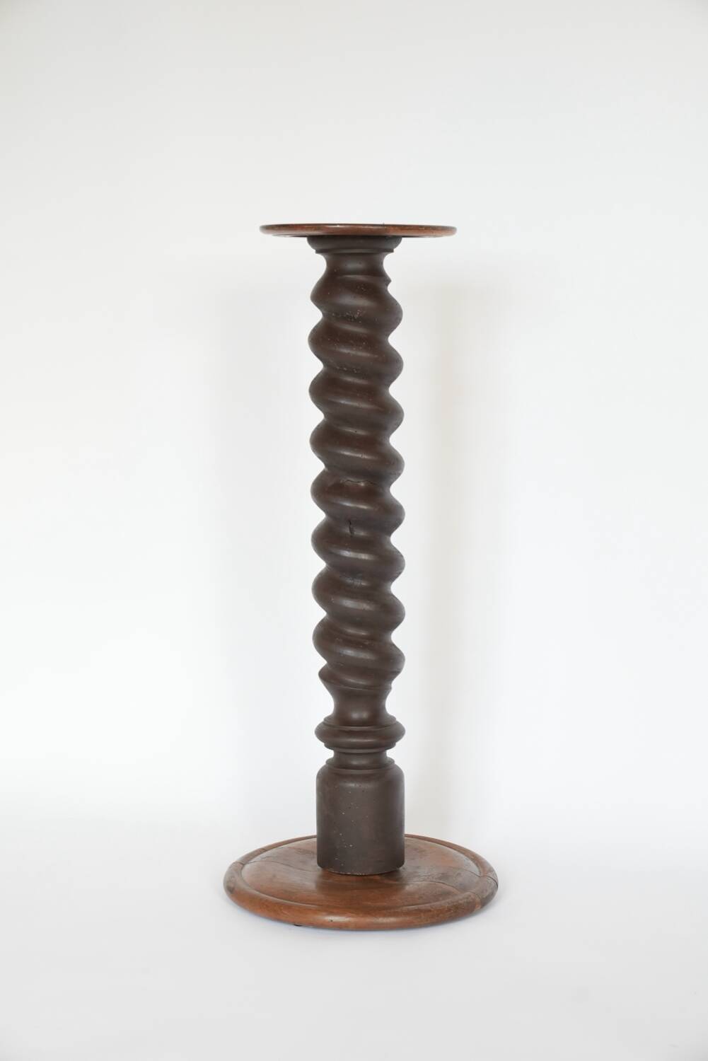 Turned wooden pedestal