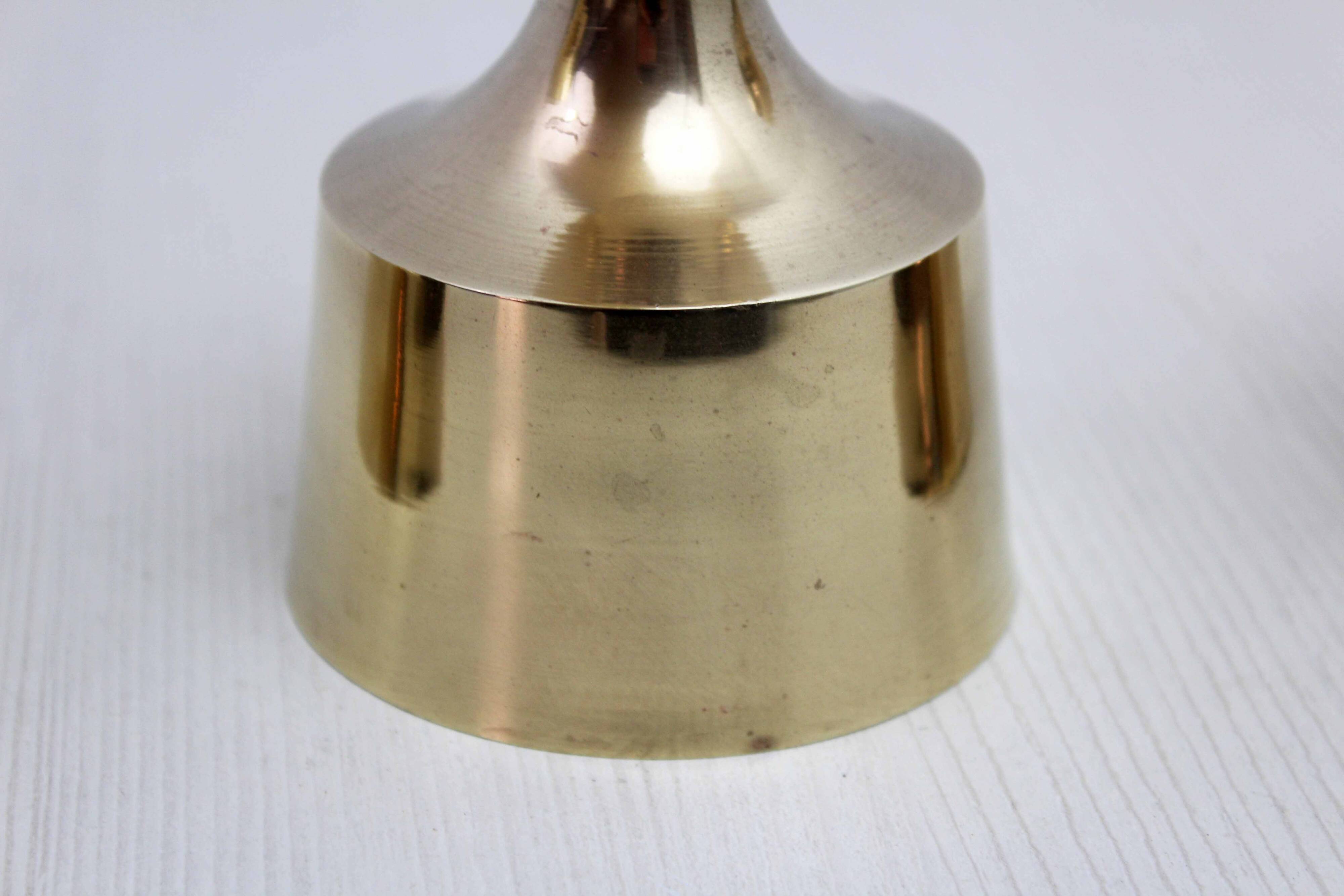 Set of 3 Scandinavian brass candle holders