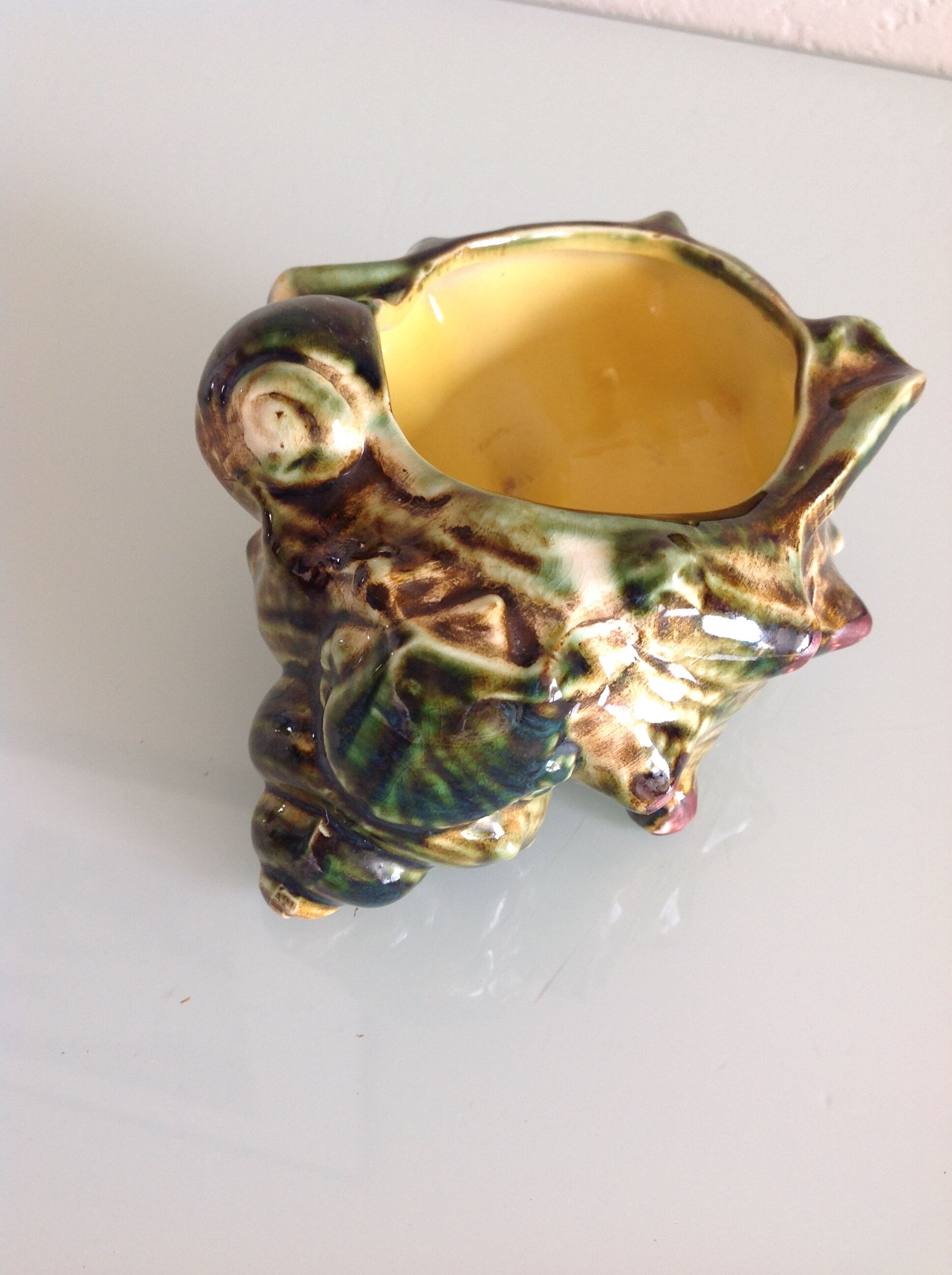 Ashtray "shell" in polychrome / vintage ceramic 50s-60s