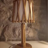 Rattan lamp by Louis Sognot
