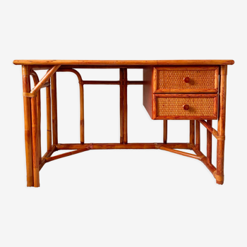 Bureau en rotin et bambou Maugrion Roche Bobois