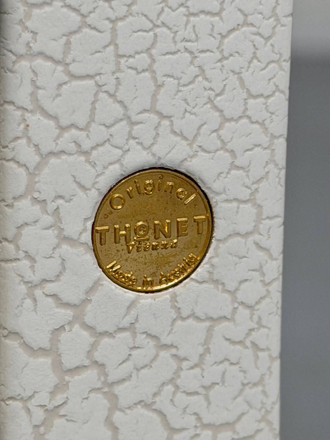 Table and 6 thonet designer chairs with crackled lacquer finish, 1980s vintage