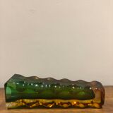 green and orange Murano vase