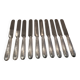 10 silver-plated dessert knives, Empire style, French work?