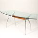 Bernard Dequet glass and aluminium desk for Protis, 1980s