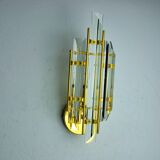 Venini wall lamp, triedri glass, murano, italy, 1970