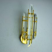 Venini wall lamp, triedri glass, murano, italy, 1970