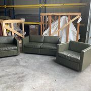 Pfister sofa for Knoll in khaki leather