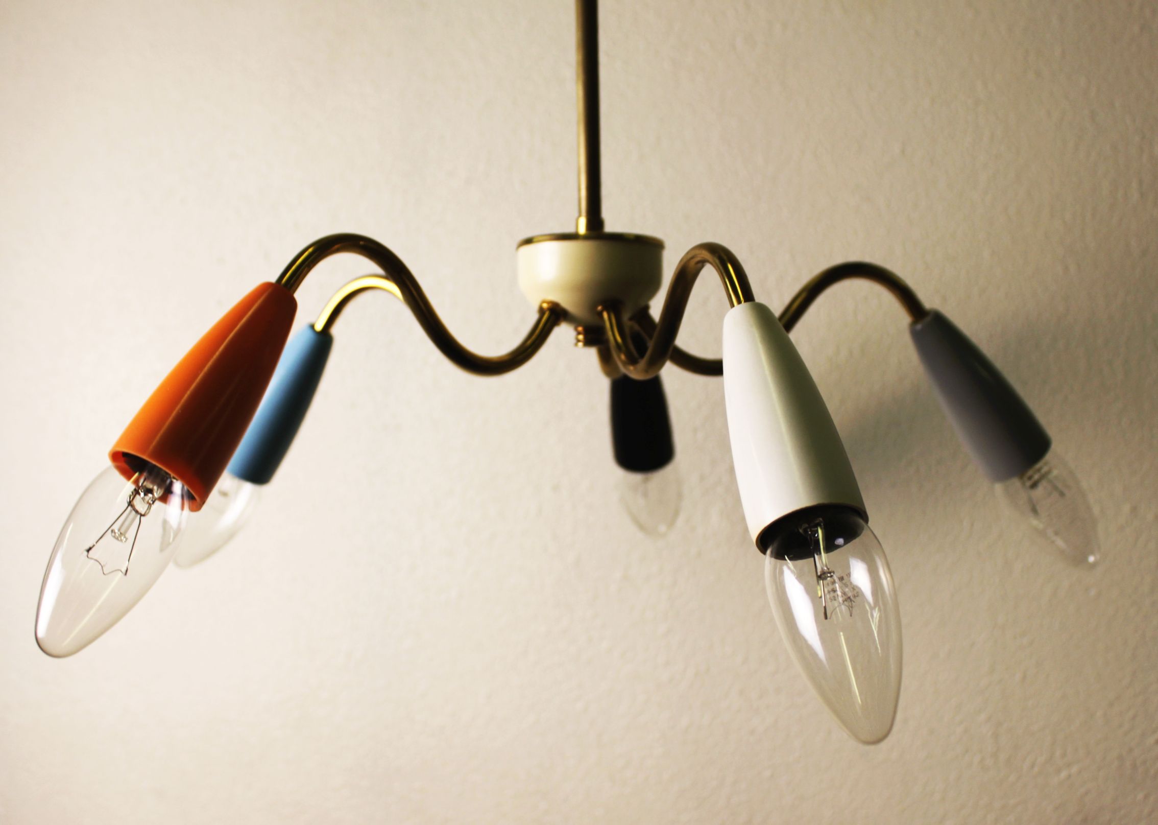 Vintage spider chandelier, Italy, 70's.