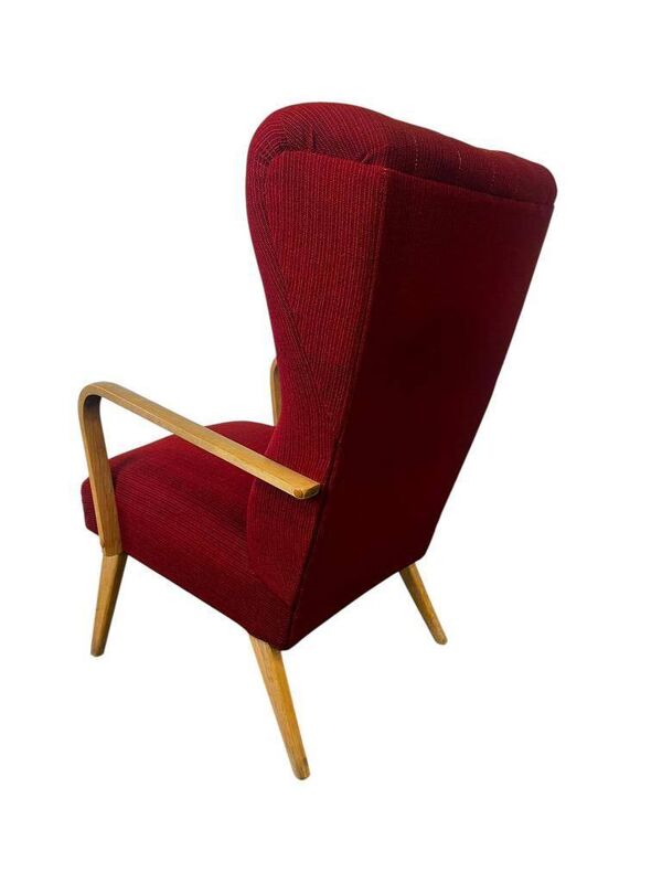 Fauteuil vintage scandinave à dos haut / une place
