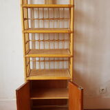Vintage rattan bookcase