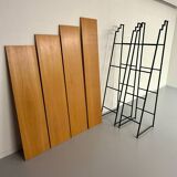 Étagère bibliothèque bois et métal design des années 80