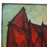 Abstract Boat Art Oil On Canvas XL Huge Painting Signed 146x114cm