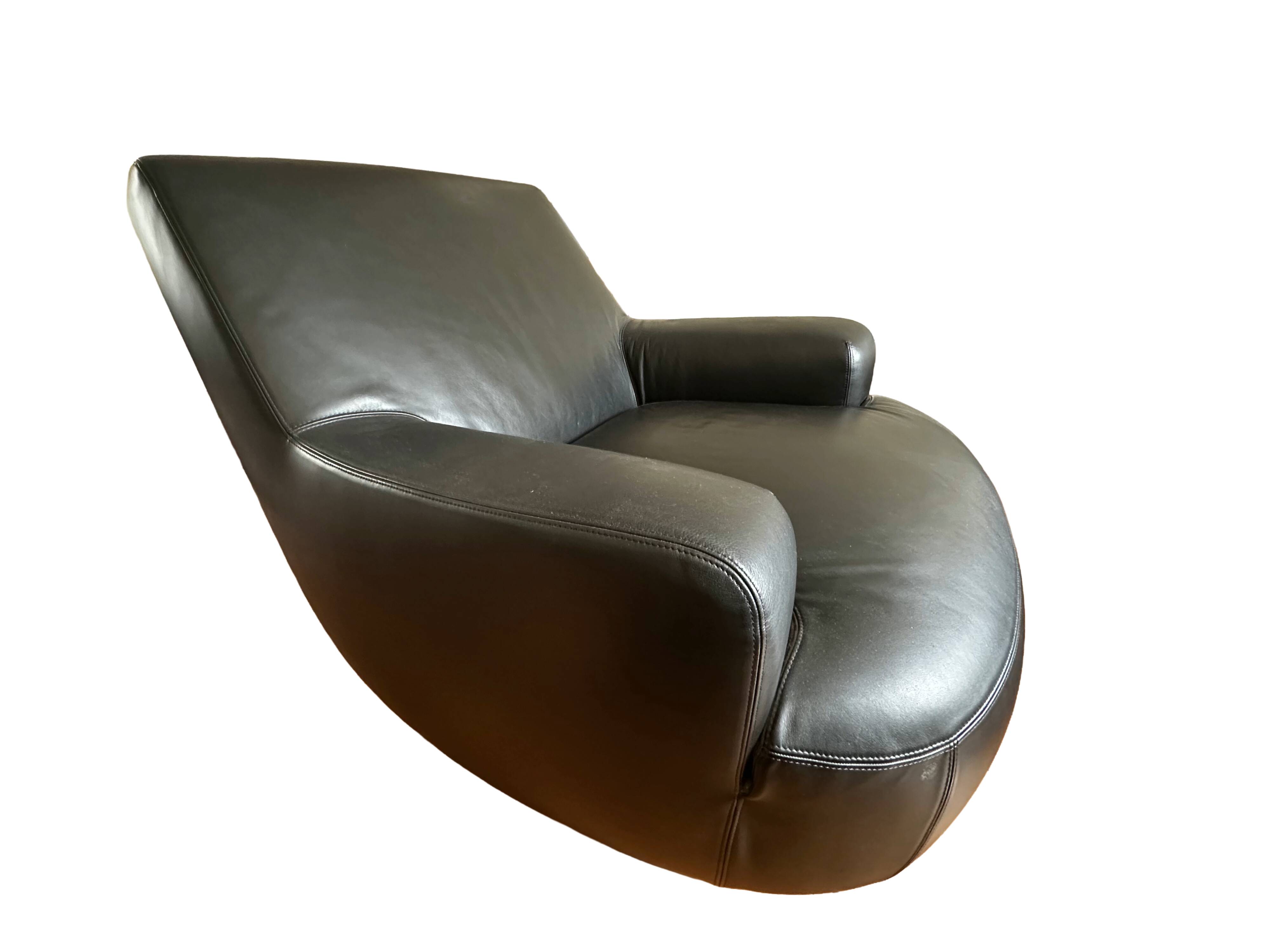 Paire de fauteuils Bug - Paola Navone pour Poliform - cuir - pivotant 360°