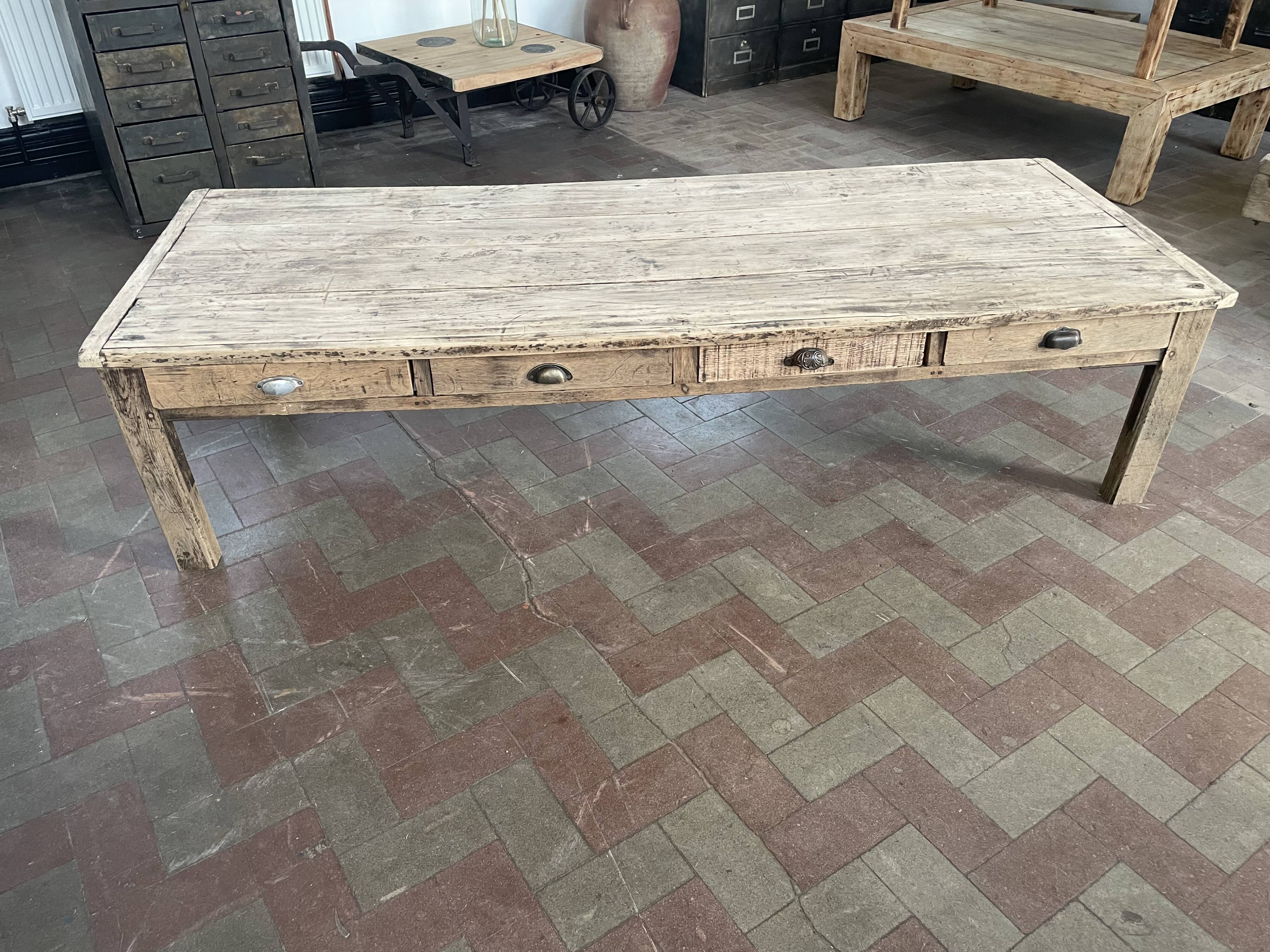 Large farmhouse coffee table with 8 drawers