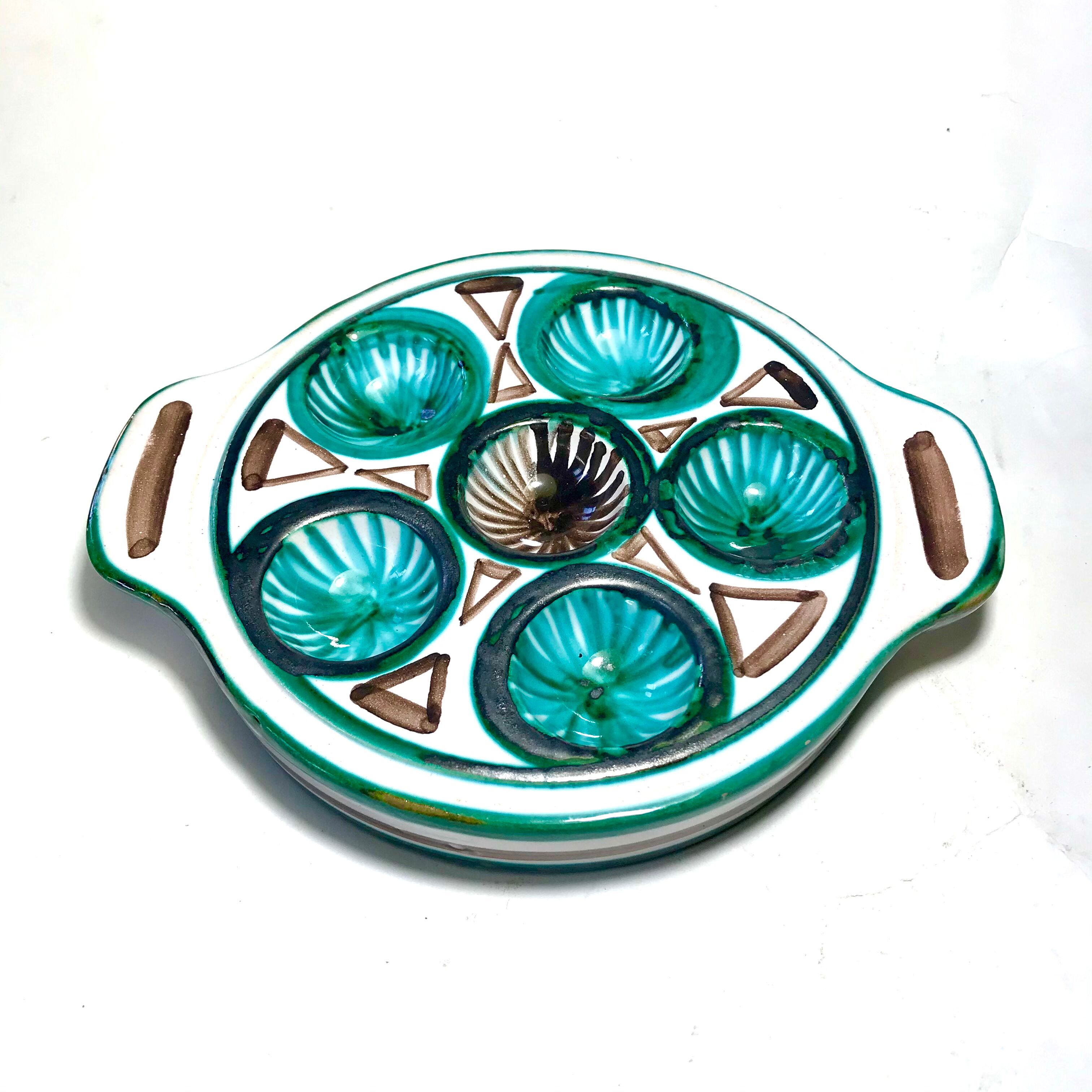 Robert picault snail dish ceramic design 1950 vallauris