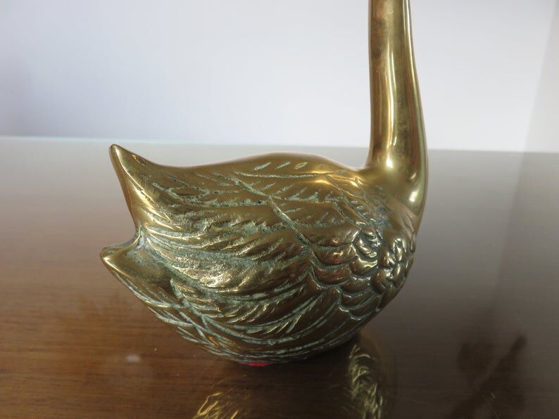 Golden brass swan 70s