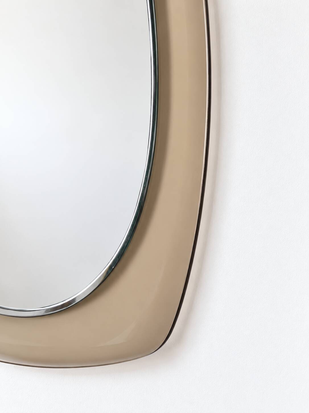 Vintage mirror with smoked glass frame from the 1970s.