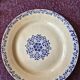 Lot 6 assiettes anciennes plates faïence dépareillées ton bleu vif et
