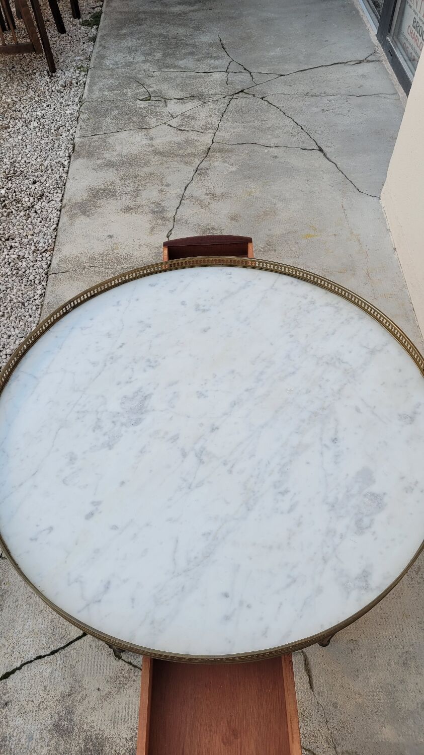 Antique Louis xvi style marble hot water bottle coffee table