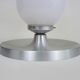 Brushed metal bedside lamp and white opaline globe, year 70