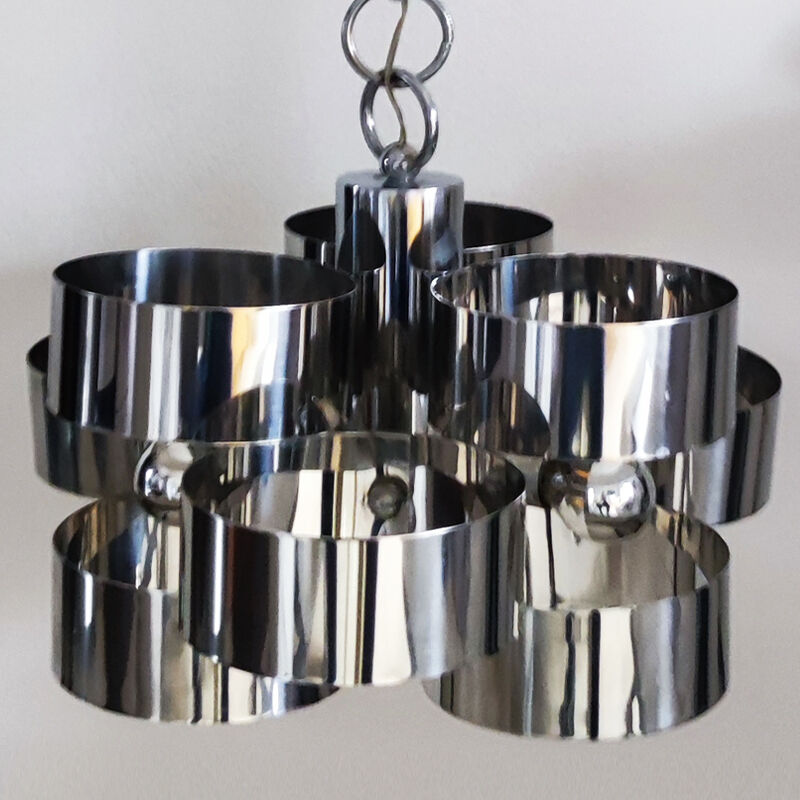 1960s Gorgeous Space Age Pendant Lamp by Sciolari. Made in Italy