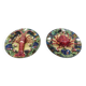 Pair of large wall plates Palissy Álvaro José Caldas da Rainha early 20th century