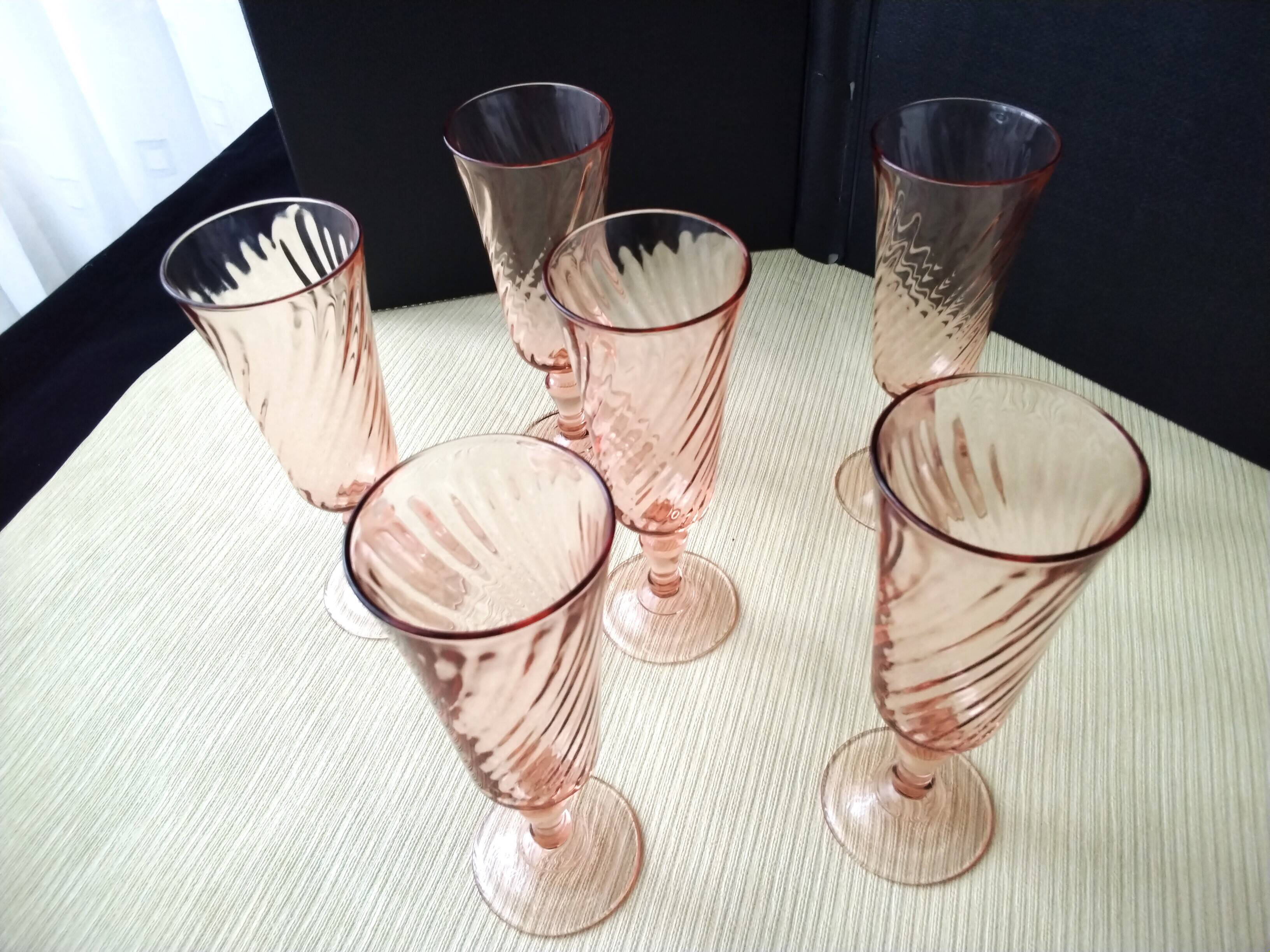 6 Luminarc Rosaline Champagne Flutes