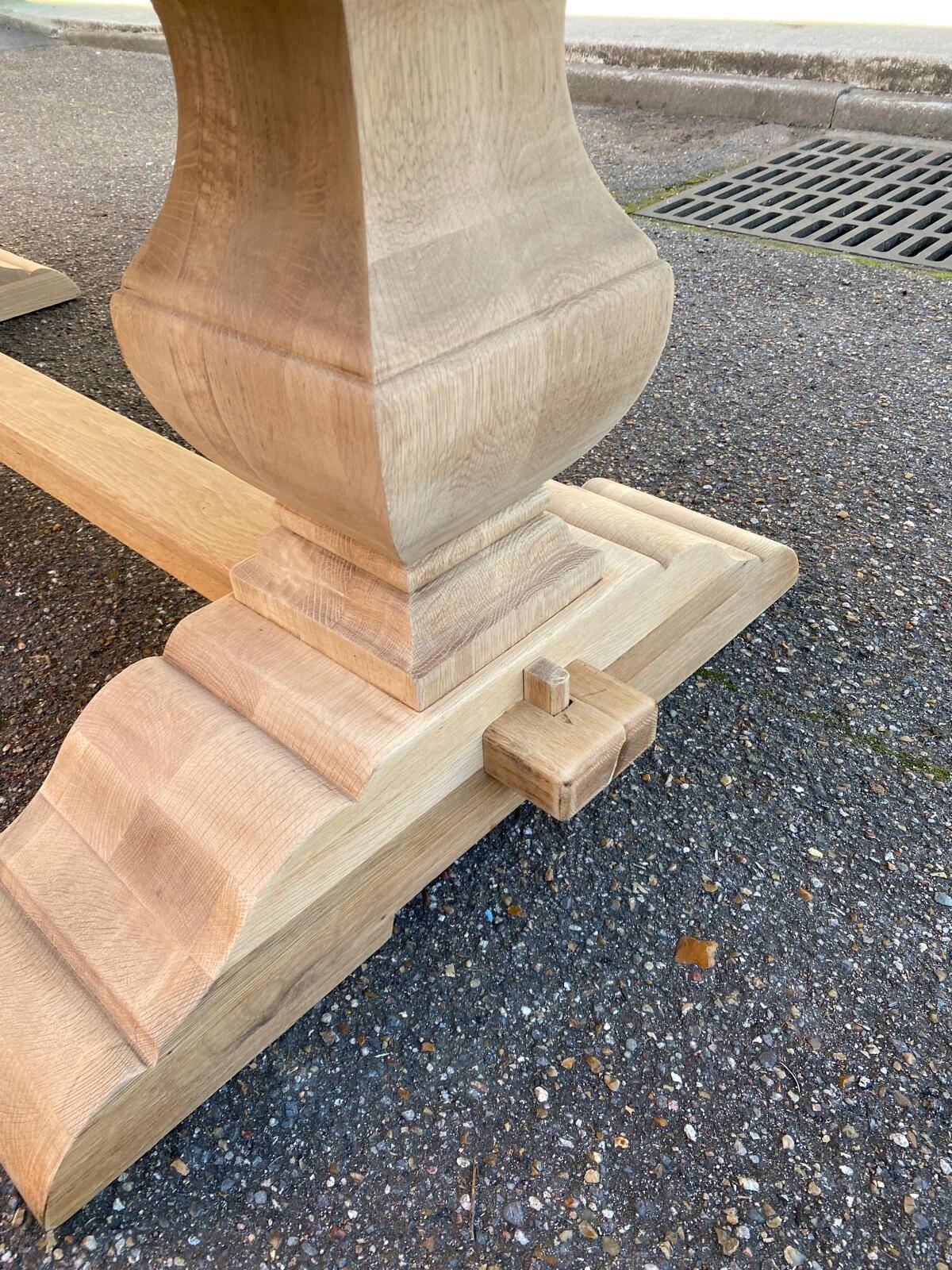 Renovated extendable monastery dining table in solid oak 220-300cm