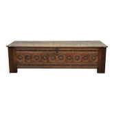 Banc coffre breton 18ème en châtaignier