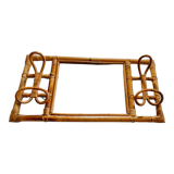 Rattan mirror wall cloakroom 70x35cm