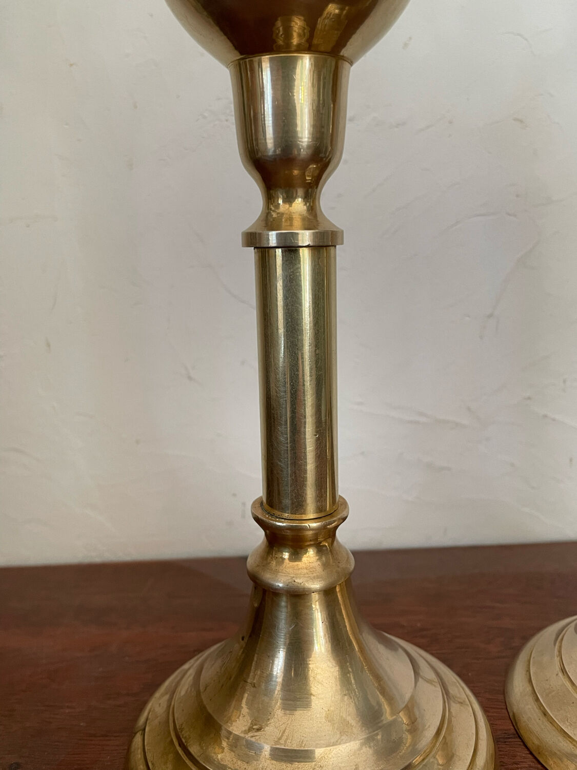 Pair of Scandinavian brass candle holders