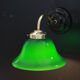Opaline green porcelain and brass wall lamp