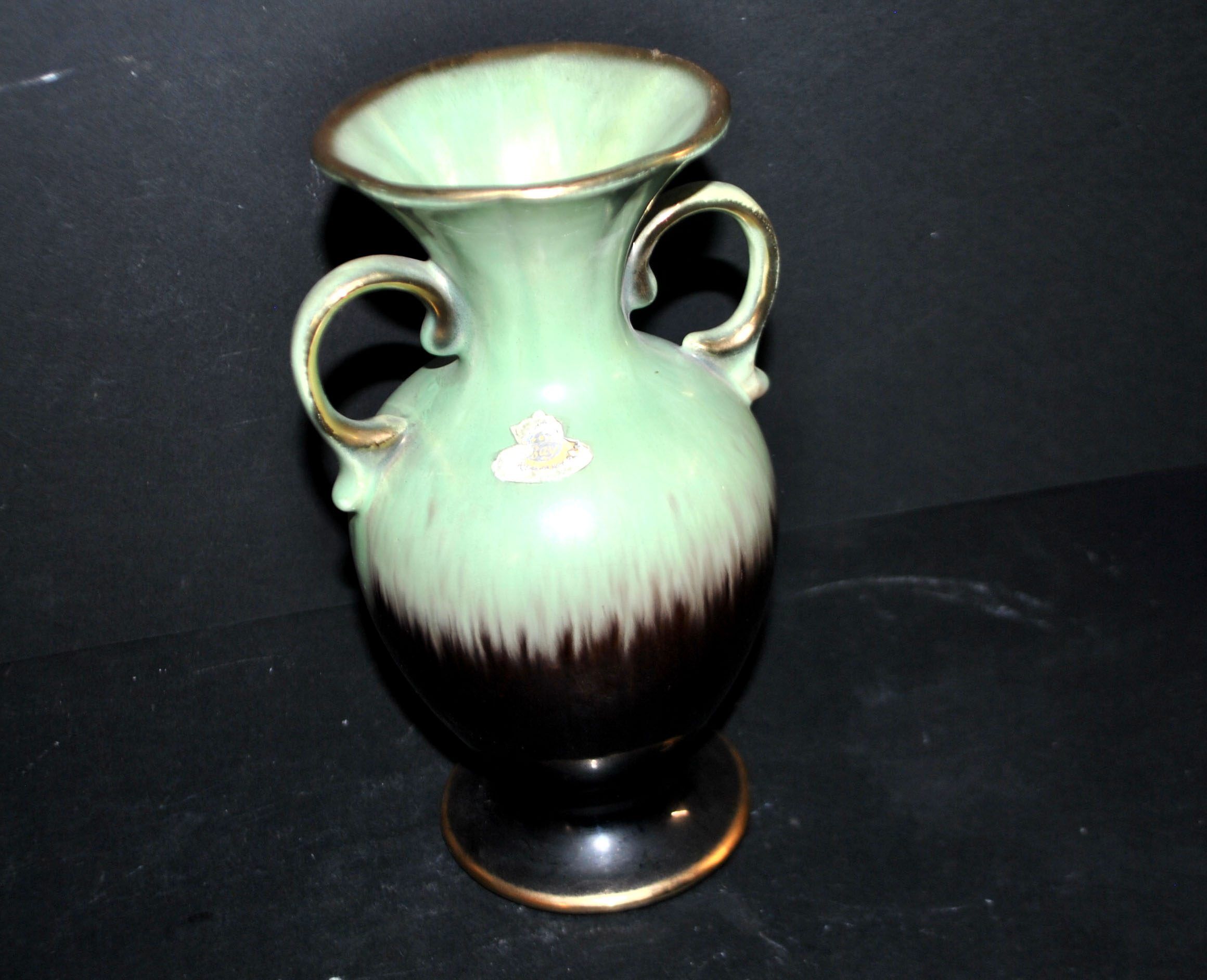 Vintage ceramic amphora vase Keramik 1950 by Eduard Bay Germany