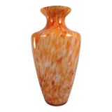Orange multicolored glass vase, 70s