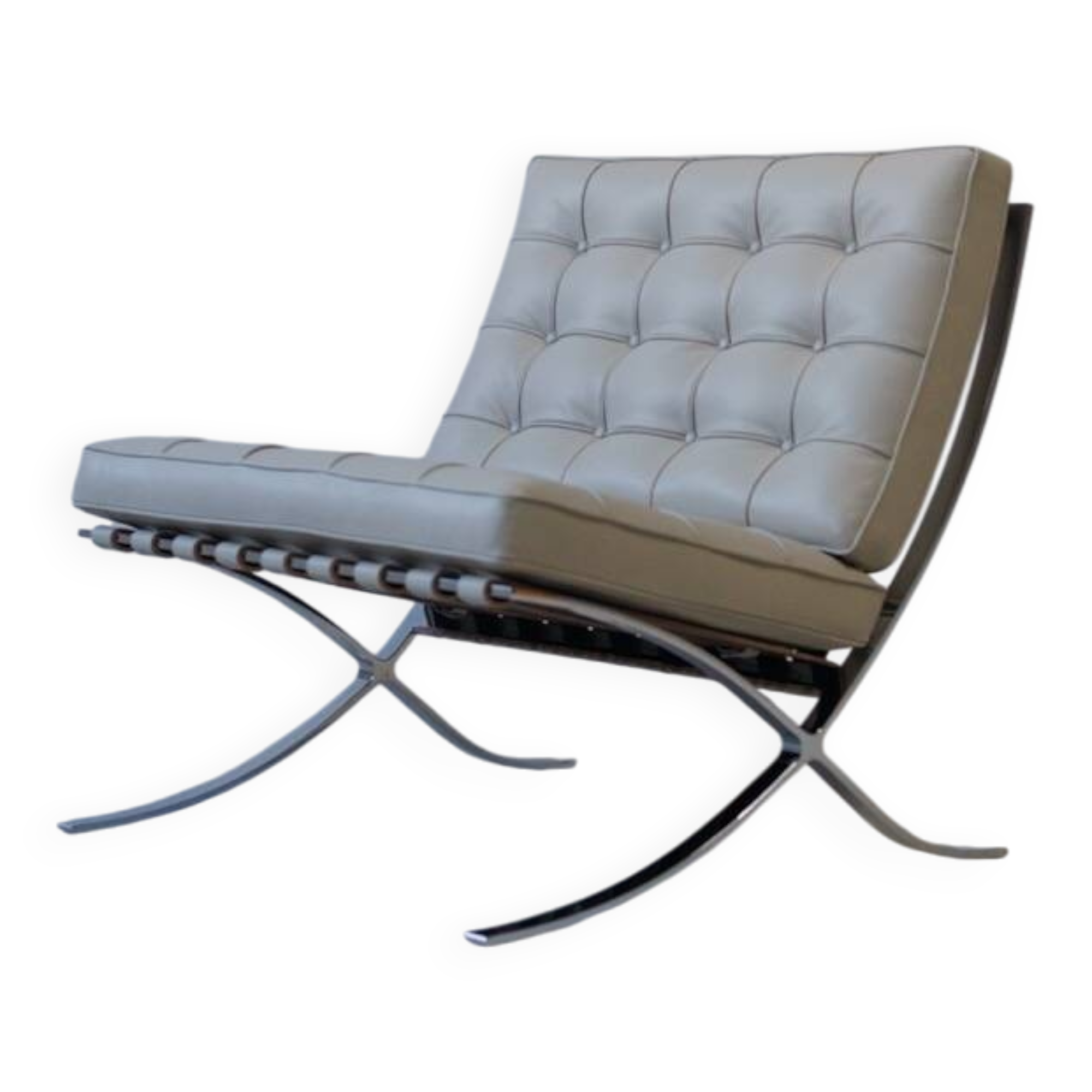Chaise Barcelona Mies van der Rohe, Knoll - Cuir de beurre
