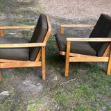 pair of oak armchairs - Sweden 1960s