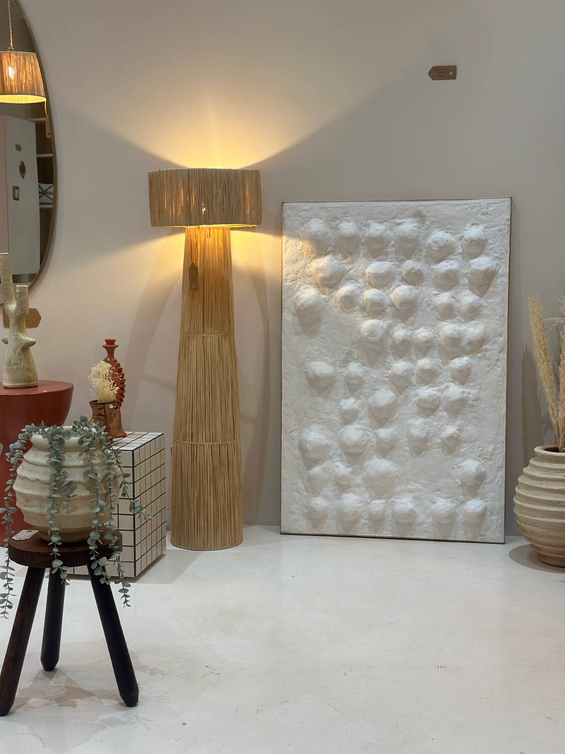 Tableau contemporain texturé relief 3D minimaliste - murmures blancs