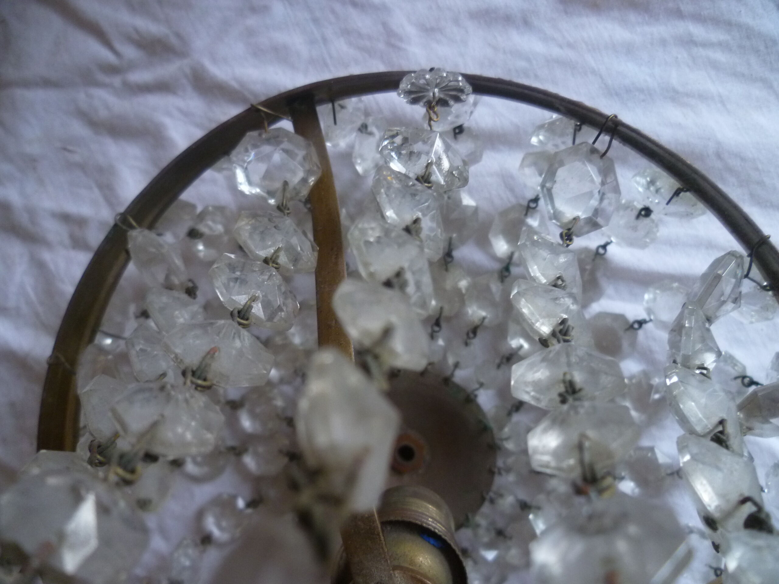 Balloon chandelier grapevines glass & brass 1 fire